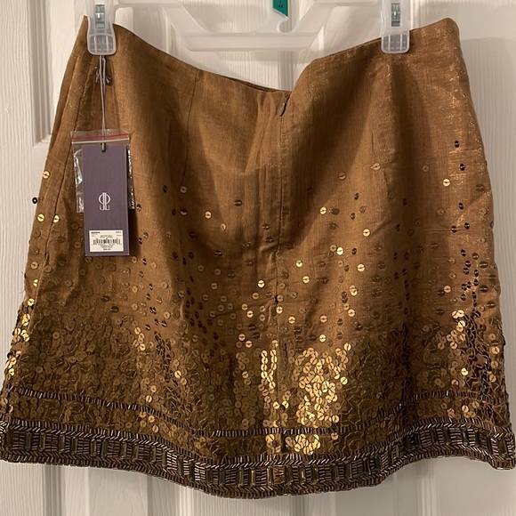 Jennifer Lopez NWT  bronze sequin skirt 8 - Picture 4 of 10